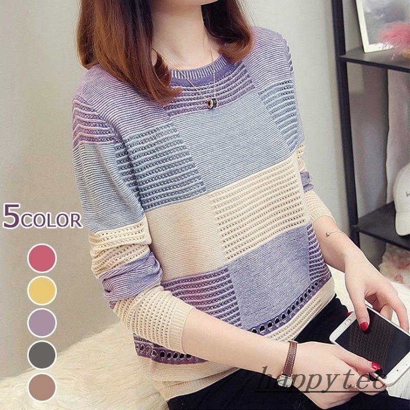 レディースファッション 海外販売 ニットセーター レディース 冬 長袖トップス 秋セーター 配色ニット ゆったりプルオーバー 大人可愛い オシャレ 代30代40代 Br7qcl8xwc Www Dansynergy Ss Com