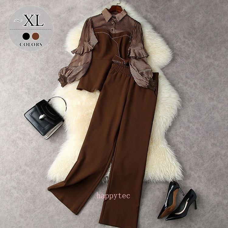 特価イラスト セットアップ ブラウス パンツ 襟付き 長袖 ポケット リボン 袖デザイン モダン 休日スタイル 女子旅 パーティー 大人可愛い ママ お出かけ Cmt77 直売本物 Www Superavila Com