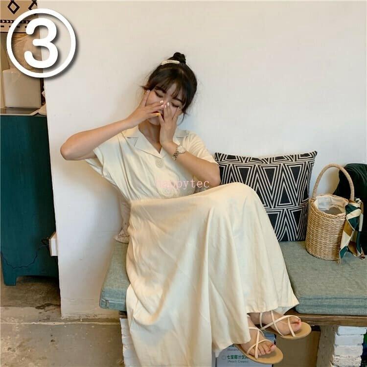 ワンピース レディース 半袖 高校生 中学生 ファッション 10代 代 双子コーデ シャツワンピース ミモレ丈 韓国 ファッション オルチャン 春 夏 秋 5212 Hapf108 ハッピーテック 通販 Yahoo ショッピング