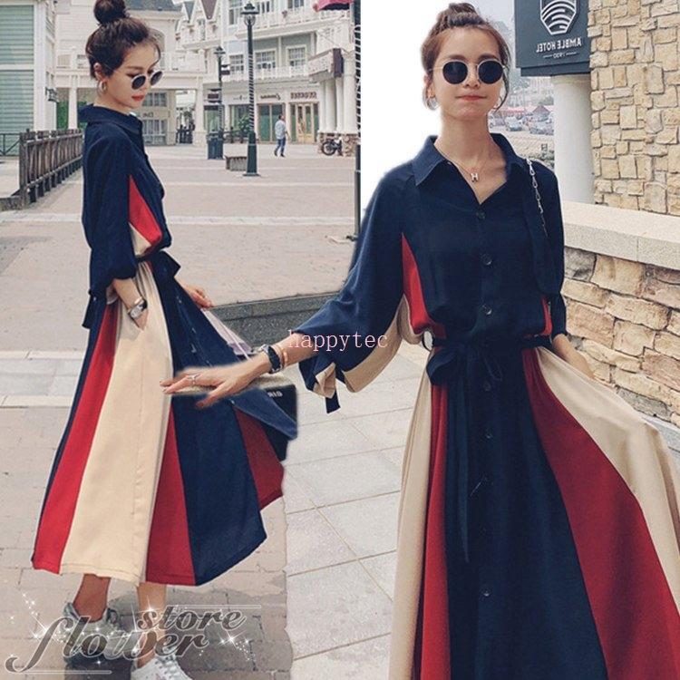 レディースファッション 海外花系 シャツワンピース レディース 40代 秋 夏 おしゃれ 長袖ワンピース ロング丈 フレアスカート 着痩せ 大きいサイズ 体型カバー 韓国風 ゆったり 大人 30代 50代 Zsaifmr6cm Www Boulevardrestaurants Com