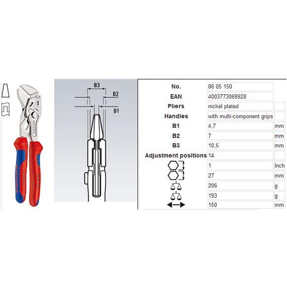 在庫有 8605-150S02 クニペックス(KNIPEX) プライヤーレンチ特注品