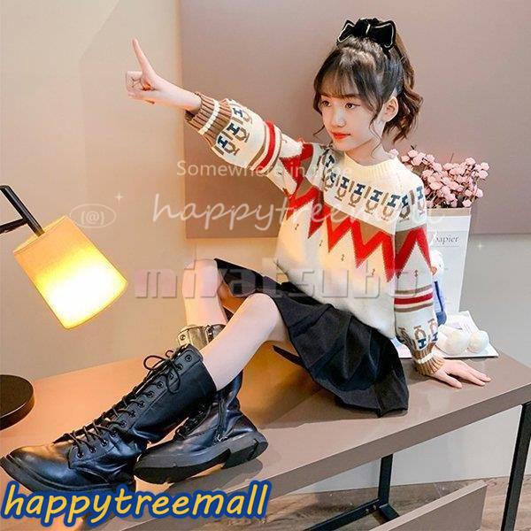 ブランド品 セーター キッズ 子供服 女の子 秋冬 ニット トップス 長袖 カットソー ニットウェア Tシャツ 韓国子供服 ジュニア 暖かい 可愛い おしゃれ 通学 学生 新品 150 Simbcity Net