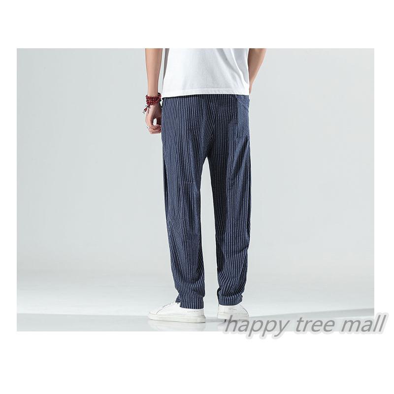 お気に入りの 麻パンツ サルエルパンツ メンズ ストライプ柄 リネンパンツ チノパン ゆったり サマー ワイドパンツ ボトムス 涼しいズボン 夏 21 新作 父の日 Aynaelda Com