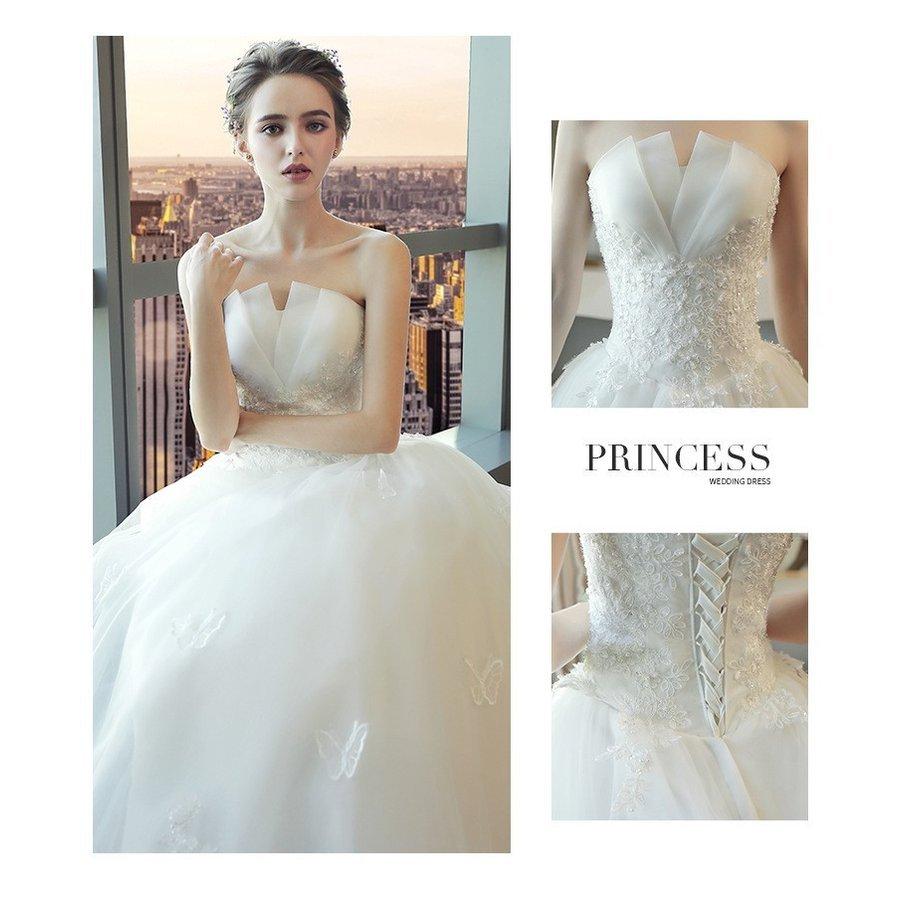 楽ギフ のし宛書 ドレス ウェディングドレス 結婚式 花嫁ドレス 演奏会 ロング丈 引き裾 ビスチェ トレーン 大きいサイズ 披露宴 刺繍フリルドレス Aライン パーティドレス サイズ 引き裾 Www Oroagri Eu