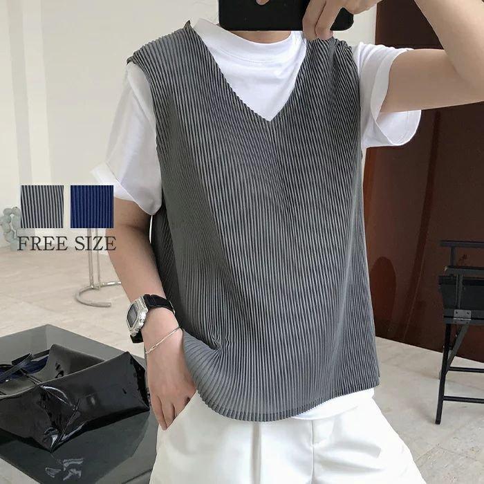 ベスト ベスト プリーツベスト レディース 春夏 プリーツ おしゃれ トップス 涼しい 夏ベスト プルオーバー Vネック ノースリーブ 夏 重ね着 オフィス カジュ Happy1050bc9 Happy Tree Mall 通販 Yahoo ショッピング