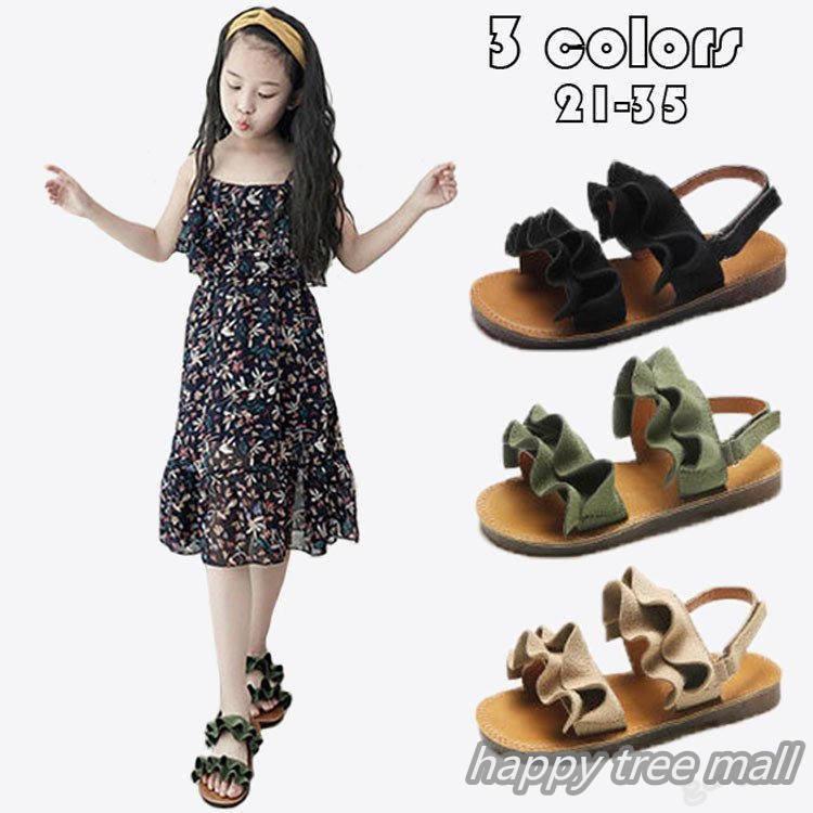キッズ サンダル 女の子 履きやすい ビーチサンダル 可愛い 子供靴 シューズ 夏 シンプル やわらかい ガールズ オシャレ スポーツサンダル ジュニア サンダル3色 Ht Happy Tree Mall 通販 Yahoo ショッピング