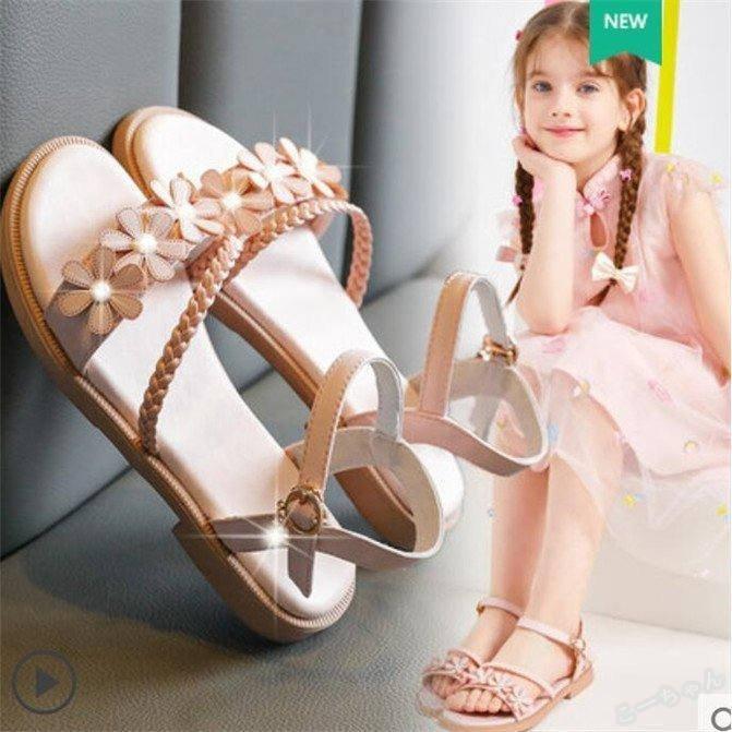 キッズ 可愛いサンダル 17 5 24cm 女の子 歩きやすい マジックテープ ジュニア 子供 子ども 夏 ガールズ お出かけ おしゃれ ピンク 白 黒 21新作 Ht Happy Tree Mall 通販 Yahoo ショッピング