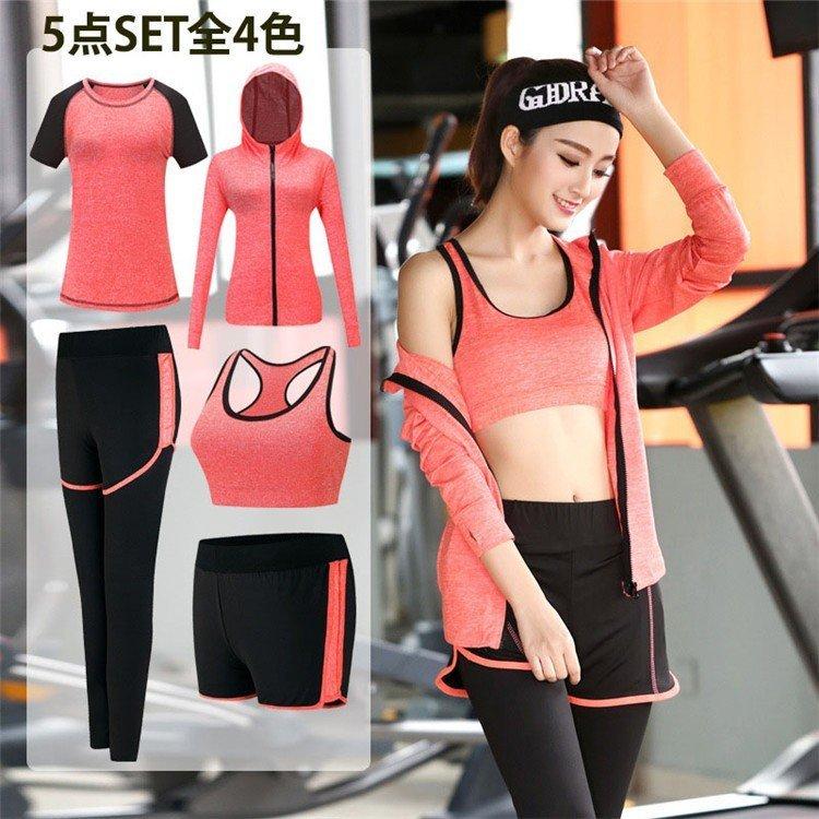 激安直営店 ヨガウェア 5点セット スポーツウエア レディース ランニングウェア 上下 フィットネスウェア ジムウェア マラソンウェア ジャージ スウェット上下セット Color パープル Www Theopengate Org Il