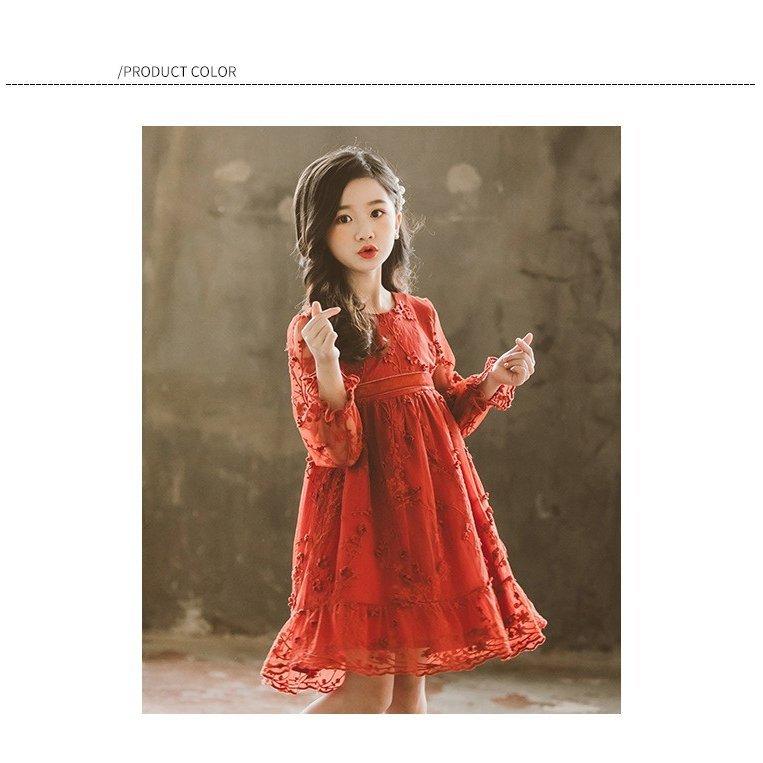 春の新作 韓国 子供服 女の子ワンピース 秋冬 長袖 おしゃれ 子どもドレス レース ワンピース 無地 発表会 七五三 90 100 110 1 130 140 150 Www Cancousa Com