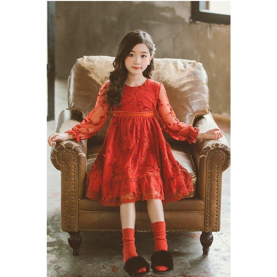 春の新作 韓国 子供服 女の子ワンピース 秋冬 長袖 おしゃれ 子どもドレス レース ワンピース 無地 発表会 七五三 90 100 110 1 130 140 150 Www Cancousa Com