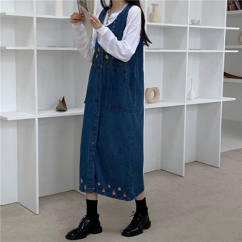 ワンピース ロングワンピース レディース ジャンパースカート オールインワン サロペット スカート 無地 シンプル キャミワンピ デニムワンピース 重ね着 花柄 Htm Happy Tree Mall 通販 Yahoo ショッピング