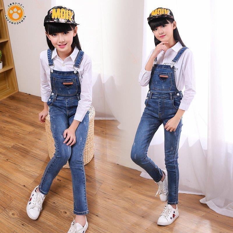 ジーンズ デニム 子ども 女の子 サロペット パンツ オーバーオール キッズ おしゃれ 可愛い カジュアル ロンパース ロングパンツ オールインワン 女の子
