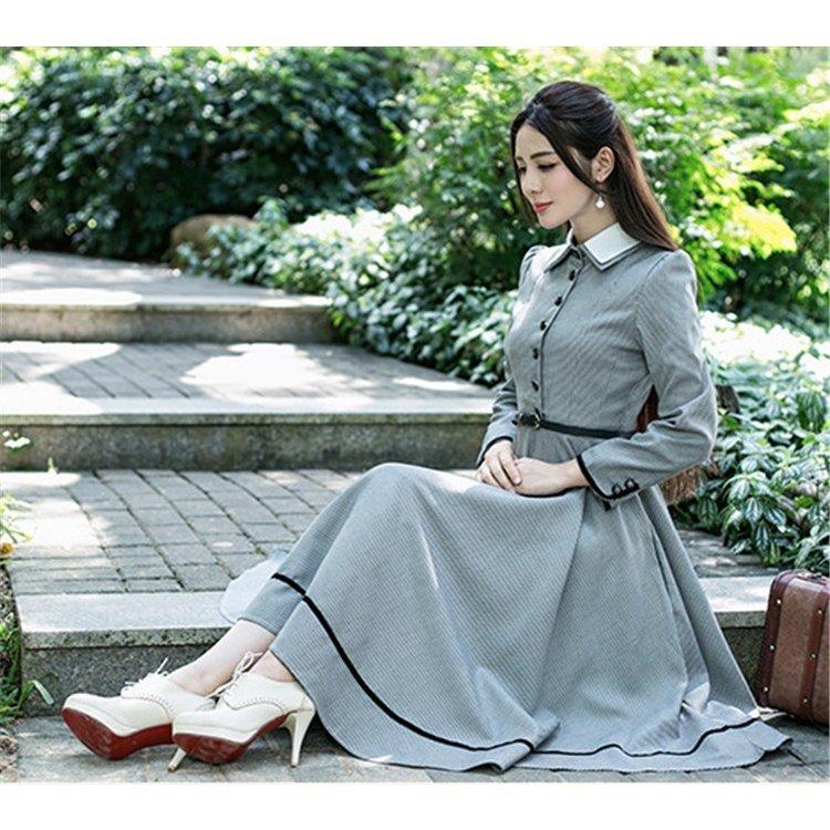 英国のお嬢様のように着ているクラシック一品 ワンピース マキシワンピース ロングワンピース Htma7 Happy Tree Mall 通販 Yahoo ショッピング