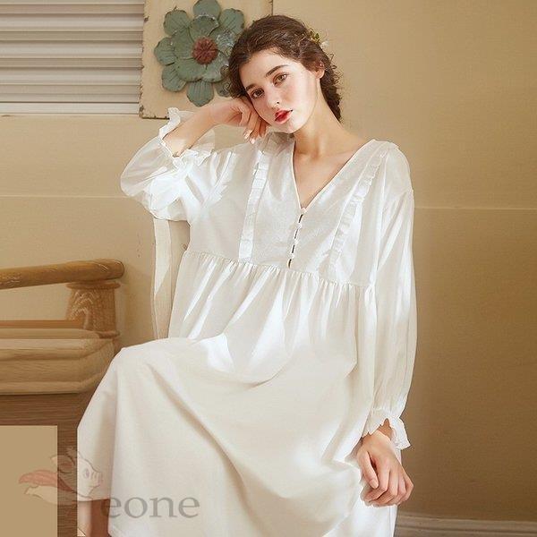 超人気の 寝巻き ネグリジェvネック 綿 姫系 レディース マキシ丈 レディースネグリジェ ナイトウェア 部屋着 ガウン パジャマ ルームワンピース ロマンティック ネグリジェ サイズ M Arabprizes Org