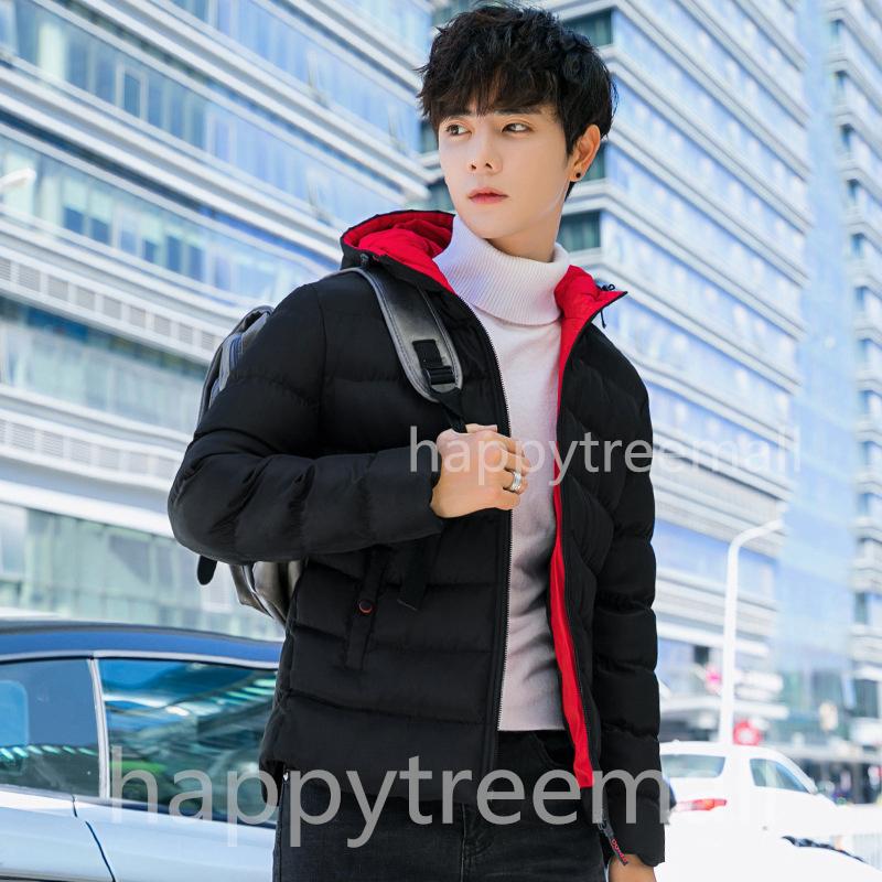 ダウンジャケット メンズ フード付き ジャケット 厚手 ダウンコート アウター 中綿ジャケット ファッション 冬 防寒 防風 スリム バイクジャケット 大きいサイズ Htmz09 Happy Tree Mall 通販 Yahoo ショッピング