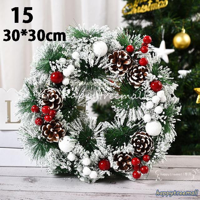 クリスマスリース クリスマス飾り クリスマスツリーオーナメントナチュラルリースドア玄関庭園部屋壁飾りガーランド松かさおしゃれ新年飾り Htwk Krsms87 Happy Tree Mall 通販 Yahoo ショッピング