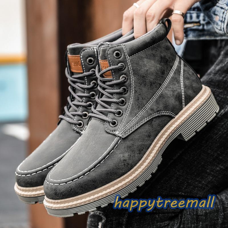 スノーブーツ メンズ 雪靴 冬用 ショートブーツ ハイカットブーツ 厚底 防水 防寒 冬靴 アウトドア 男性用 ブーツ カジュアル 復古 Htwk Mzsnk40 Happy Tree Mall 通販 Yahoo ショッピング