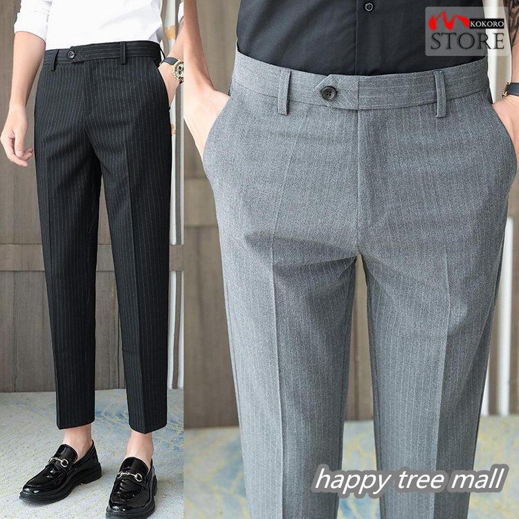 スラックス メンズ 8 9分丈 アンクルパンツ ビジネスパンツ 紳士服 ボトムス アンクル丈スラックス スリム 夏 Hy1421 Happy Tree Mall 通販 Yahoo ショッピング