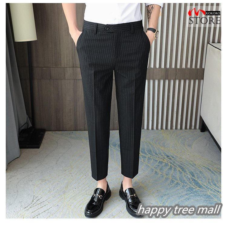 スラックス メンズ 8 9分丈 アンクルパンツ ビジネスパンツ 紳士服 ボトムス アンクル丈スラックス スリム 夏 Hy1421 Happy Tree Mall 通販 Yahoo ショッピング