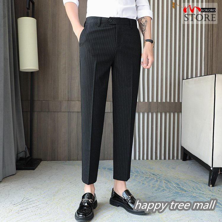スラックス メンズ 8 9分丈 アンクルパンツ ビジネスパンツ 紳士服 ボトムス アンクル丈スラックス スリム 夏 Hy1421 Happy Tree Mall 通販 Yahoo ショッピング