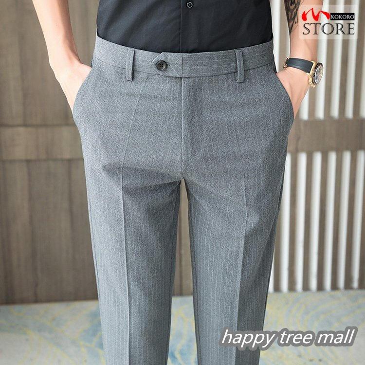 スラックス メンズ 8 9分丈 アンクルパンツ ビジネスパンツ 紳士服 ボトムス アンクル丈スラックス スリム 夏 Hy1421 Happy Tree Mall 通販 Yahoo ショッピング