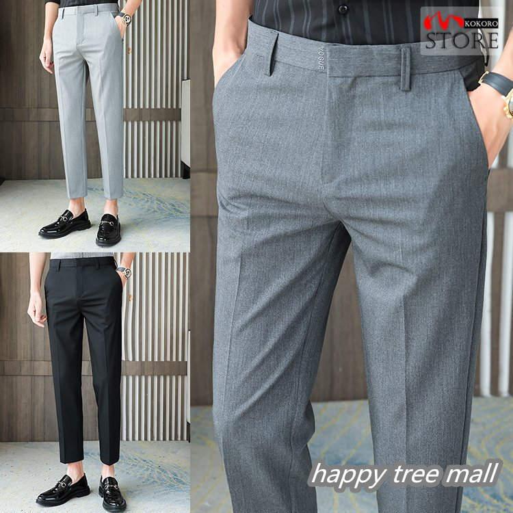 ビジネスパンツ メンズ アンクルパンツ スラックス 8 9分丈 紳士服 ボトムス スリム 夏 Hy Happy Tree Mall 通販 Yahoo ショッピング