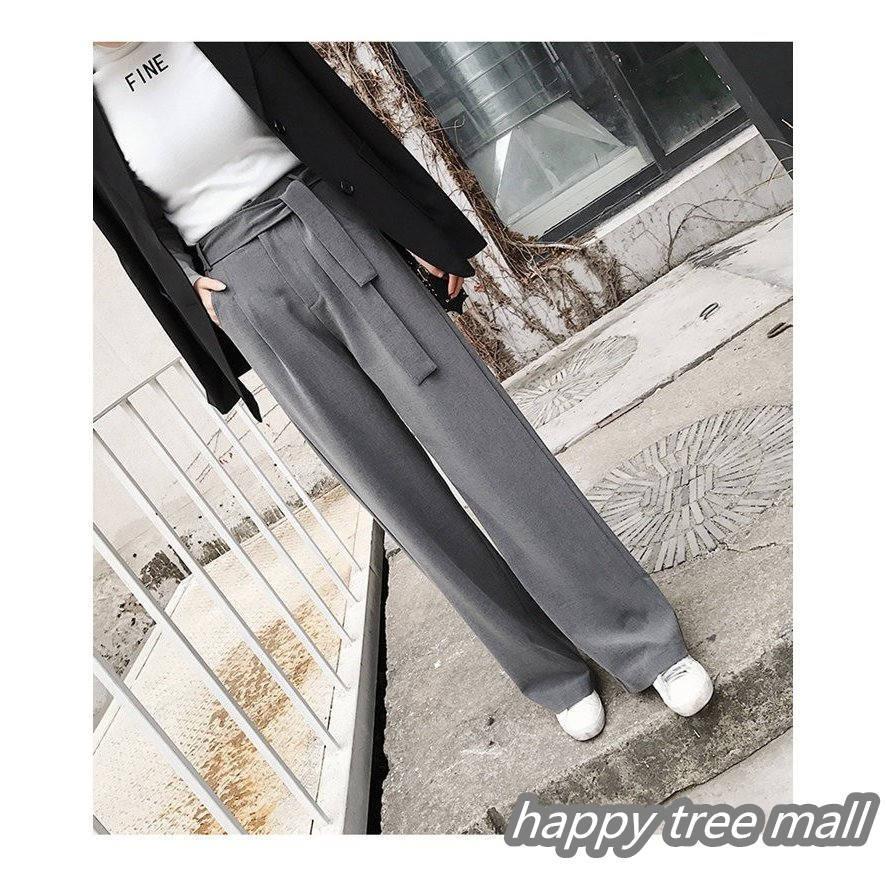 ワイドパンツ レディース ガウチョパンツ ロング丈 マキシ丈 パンツスーツ 体型カバー ウエストゴム 無地 黒パンツ 秋 春 コーデ 着痩せ Hy Happy Tree Mall 通販 Yahoo ショッピング