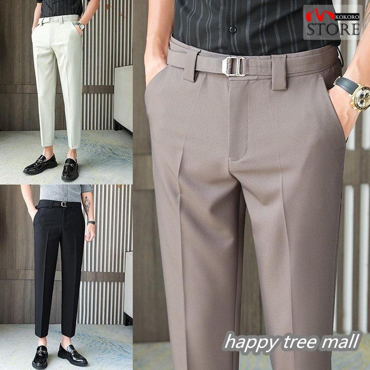 アンクル丈スラックス メンズ 8 9分丈 アンクルパンツ スラックス ビジネスパンツ 紳士服 ボトムス スリム 夏 Hy Happy Tree Mall 通販 Yahoo ショッピング