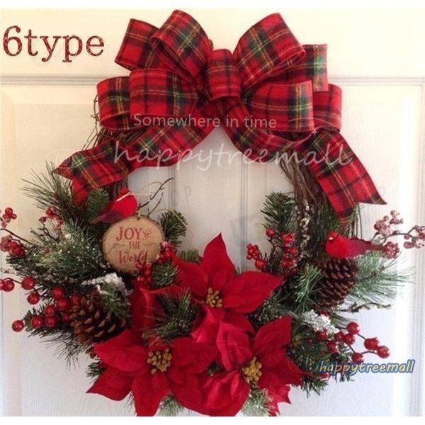 クリスマスリースクリスマス飾り30cmクリスマスツリーオーナメントナチュラルリースドア玄関庭園部屋壁飾り