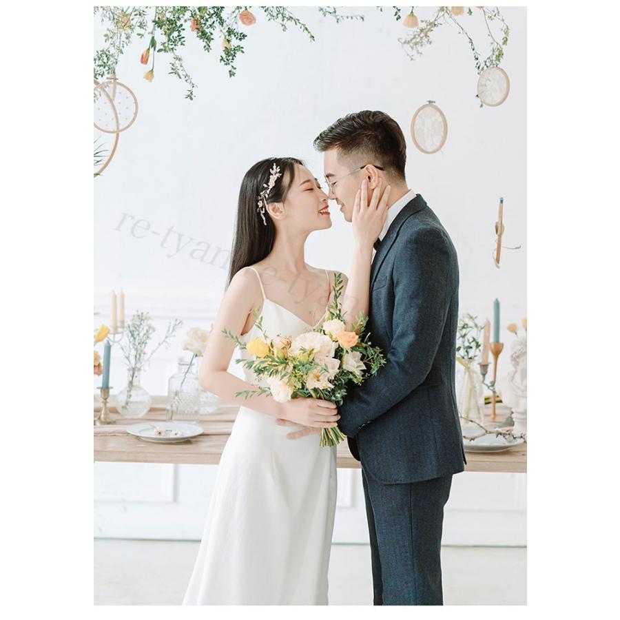 ウエディングドレス 白 二次会 結婚式ドレス 有名人芸能人 エンパイア 花嫁 ビーチフォト 披露宴シンプル パーティードレス 前撮り後撮り フォトウエディング ブライダル