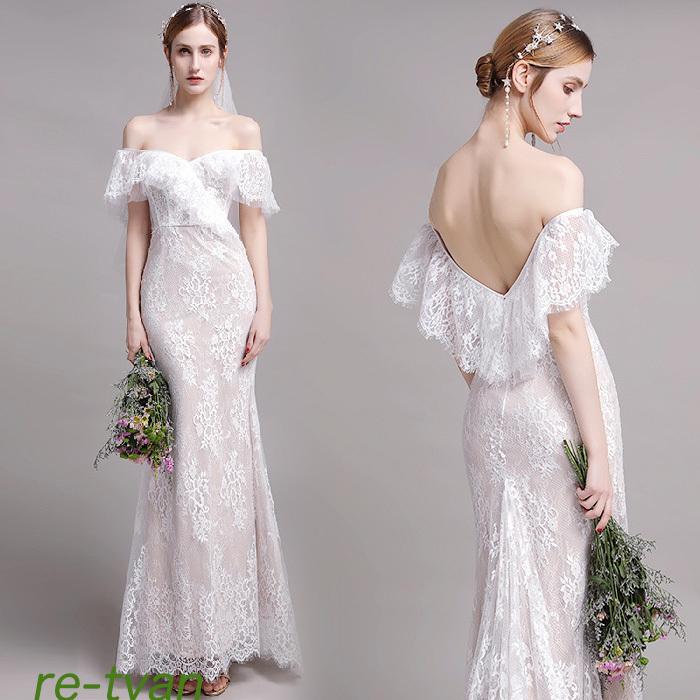 定価 セール 前撮りドレス ワンピース ウェディングドレス スレンダー結婚式 二次会 披露宴 後撮り ビーチフォト花嫁ドレス エンパイア春夏秋冬ブライダル肩隠し撮影レース 店舗正規品 Www Superavila Com