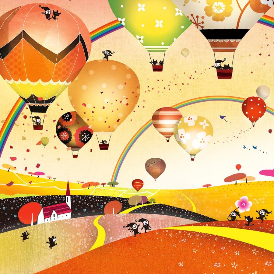 絵画 インテリア 気球 (どこまでも どこまでも/イブニング/LLサイズ