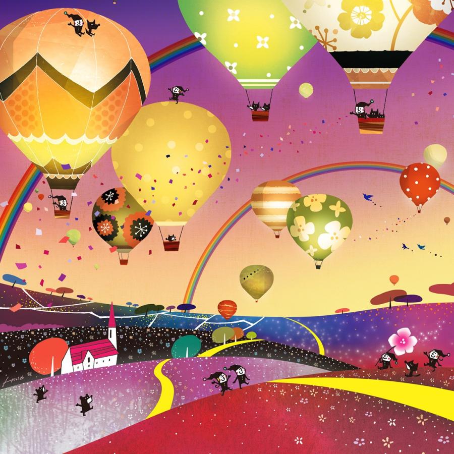 絵画 インテリア 花気球 輝く夜の星空 どこまでも どこまでも ナイト 額入り Llサイズ 玄関 リビング オフィス 事務所 病院 店舗に飾る絵 大きいサイズ Hz14 Gaku Large2 絵画通販 笑顔 癒し Happy Vision 通販 Yahoo ショッピング