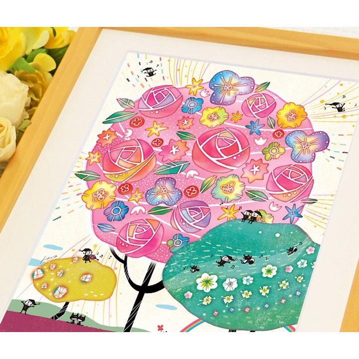 誕生日プレゼント 女性 絵 幸せアート(しあわせ花音-カノン/Lサイズ