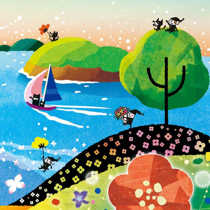 絵画 海 インテリア 朝日 (輝きの朝/Mサイズ) 額入り 壁掛け 絵