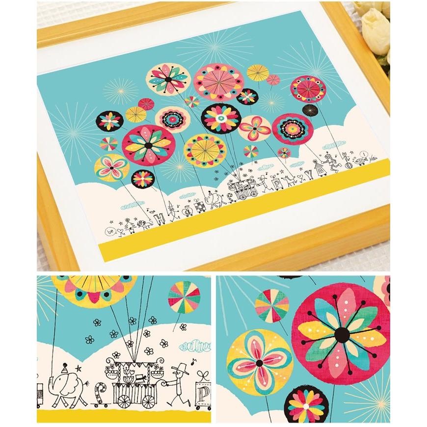 絵画 インテリア おしゃれ (幸せのパレード 黄色/Sサイズ) 北欧