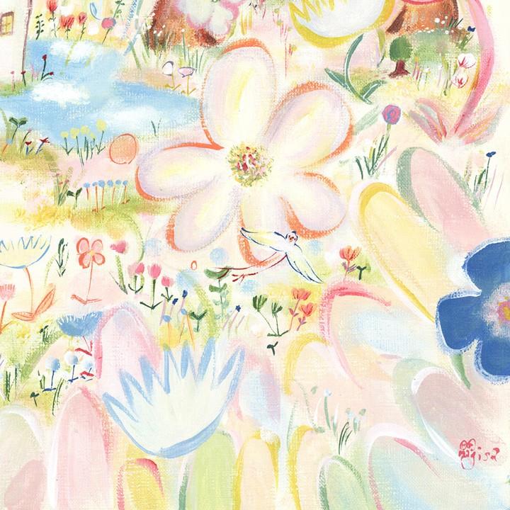 絵画 花 庭園 インテリア 絵 (つなぐ/額入り Sサイズ 絵画 花 庭園 インテリア 絵 (つなぐ/額入り Sサイズ