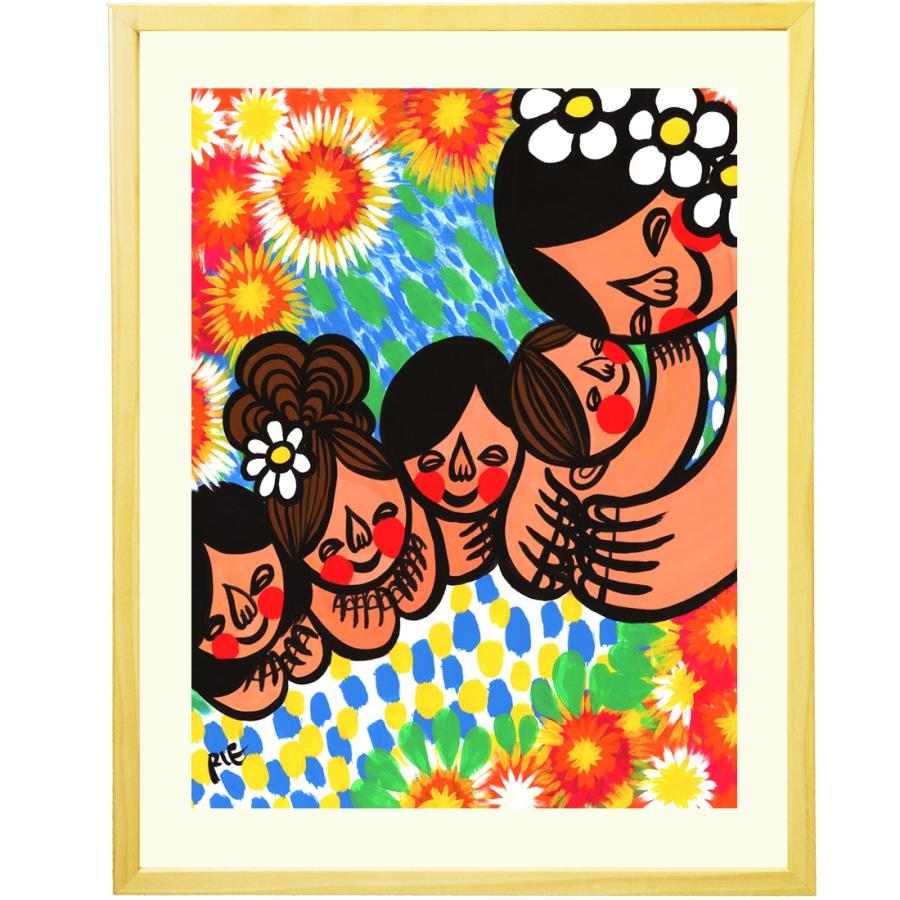 アジアン 絵画インテリア 笑顔の花が咲きますように 額入り Lサイズ 部屋 大きいサイズ 店舗に飾る絵 世界中に笑顔を広げるアーティストrie Ri01 Gaku Large 絵画通販 笑顔 癒し Happy Vision 通販 Yahoo ショッピング