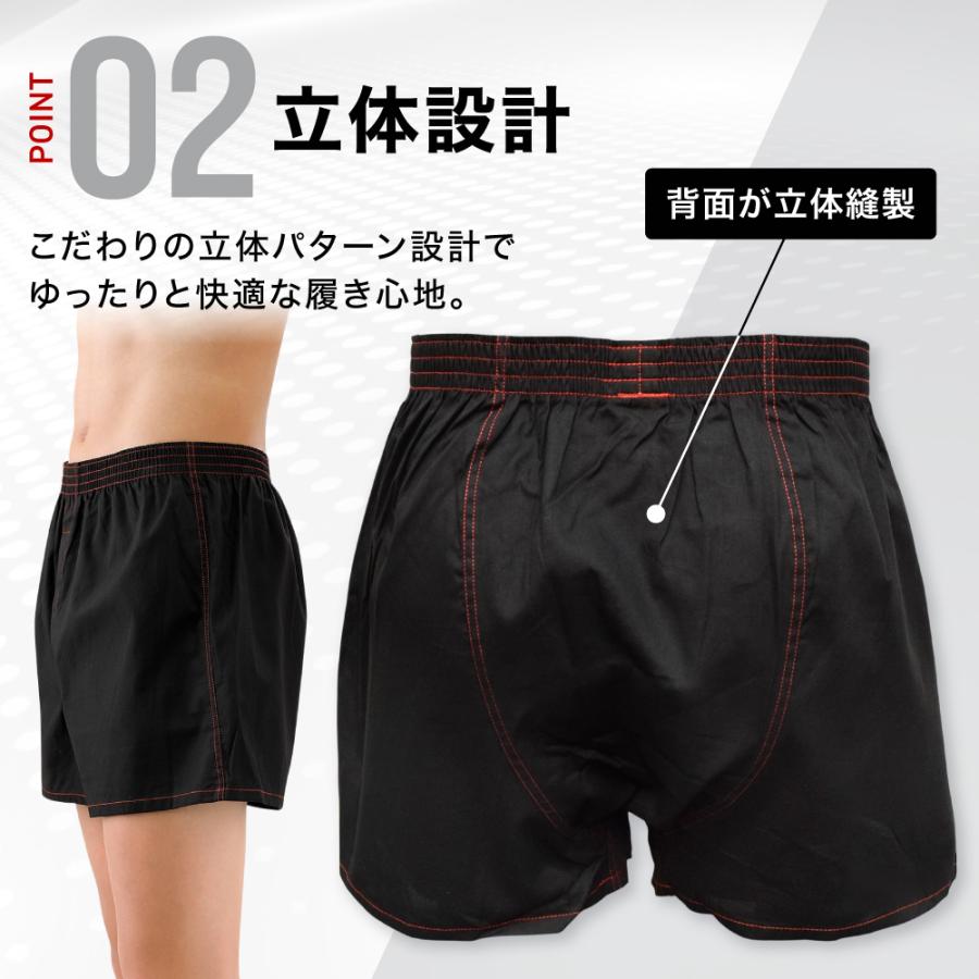 立体設計 トランクス メンズ ブラック 4枚 セット 綿 100% シンプル