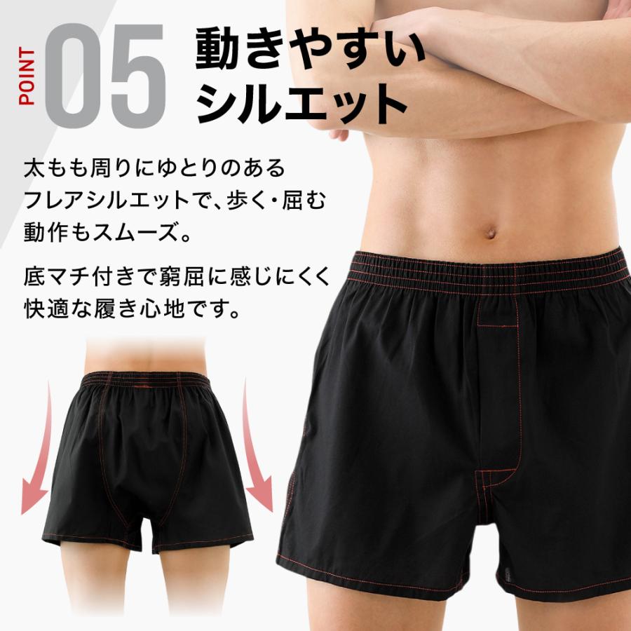 立体設計 トランクス メンズ ブラック 4枚 セット 綿 100% シンプル