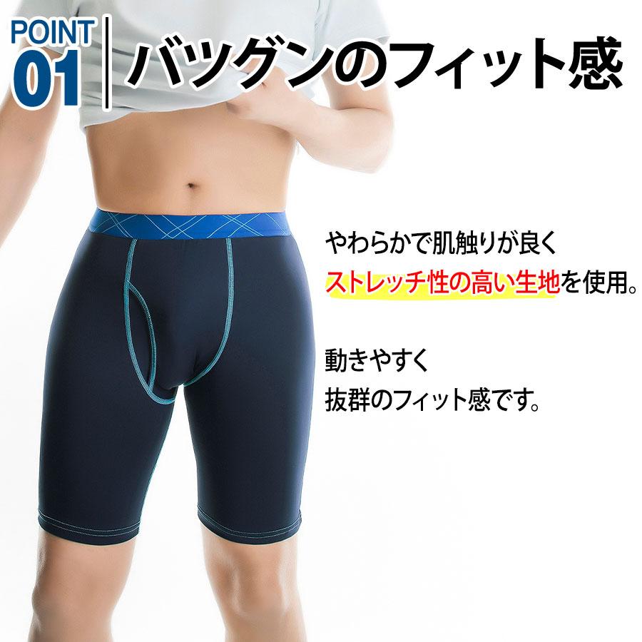 ロングボクサー メンズ 2枚 セット ストレッチ 前開き ボクサー パンツ ロング 丈 股擦れ 防止｜happywear｜02