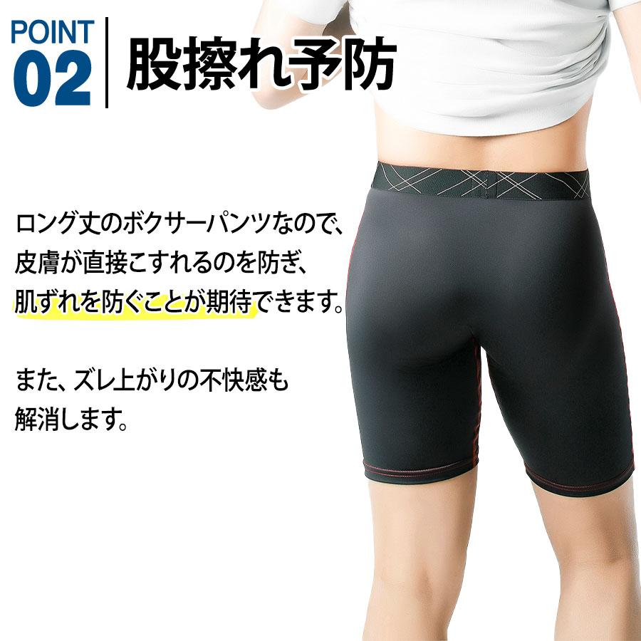 ロングボクサー メンズ 2枚 セット ストレッチ 前開き ボクサー パンツ ロング 丈 股擦れ 防止｜happywear｜03