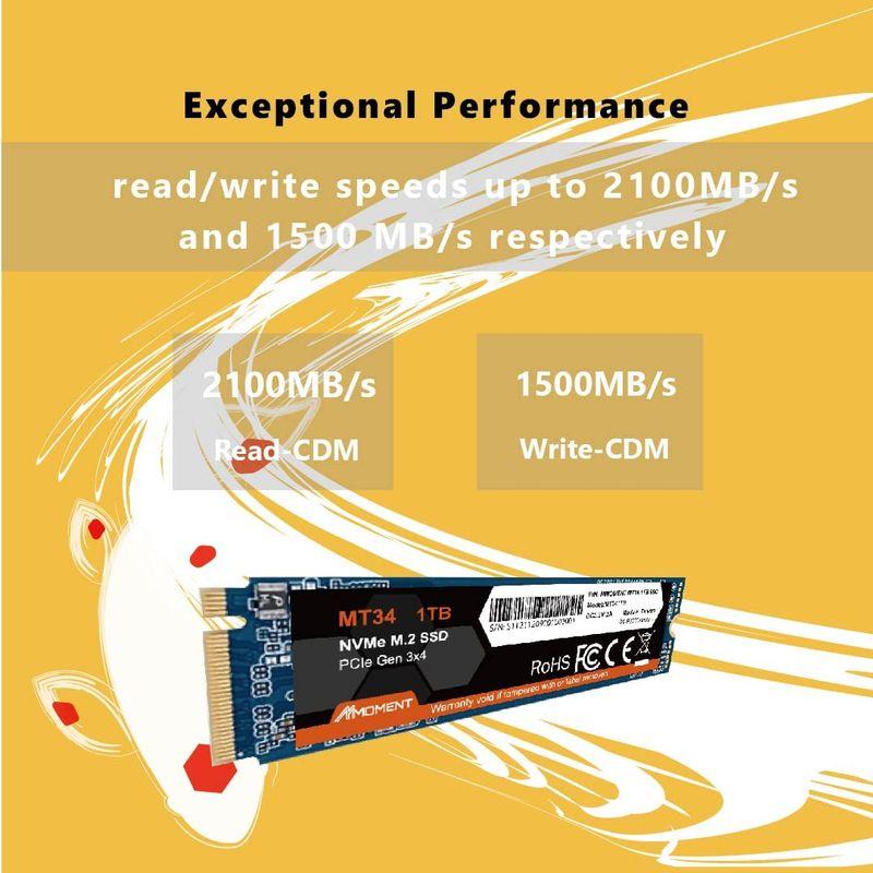 MMOMENT 1TB PCIe Gen3x4 M.2 2280 NVMe1.3 内蔵SSD を安く販売