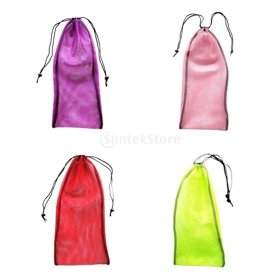 ハッピーショップマリン ダイビング メッシュバッグ 紫 バッグ マスク フィン 収納用ポーチ ゴーグル - 巾着袋 全4色