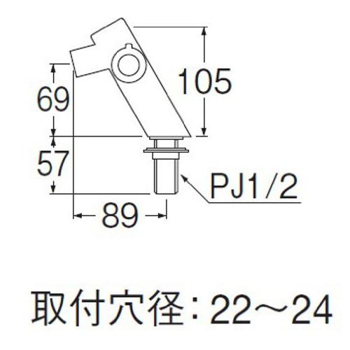 SANEI　セラミック水栓・トイレカウンター用　立水栓　Y504H-13