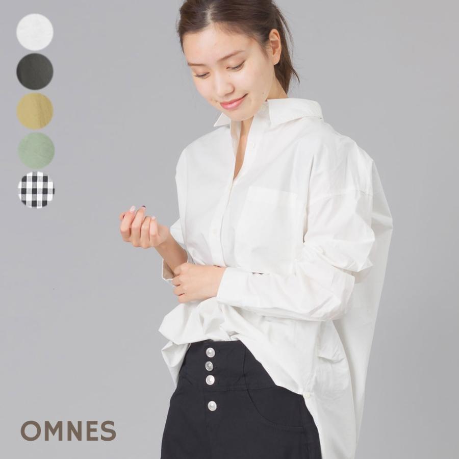 ビッグ シャツ レディース カジュアル フリーサイズ 春 Omnes タイプライター ウォッシャブル襟抜きビッグシャツ Haptic 通販 Paypayモール