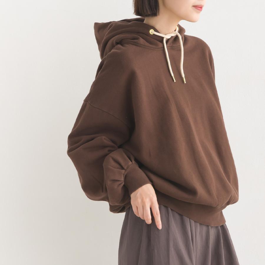 Omnes 裏起毛スウェット 袖ボリュームパーカー レディース トップス フリーサイズ 長袖 カジュアル 無地 プルオーバーパーカー Haptic Paypayモール店 通販 Paypayモール