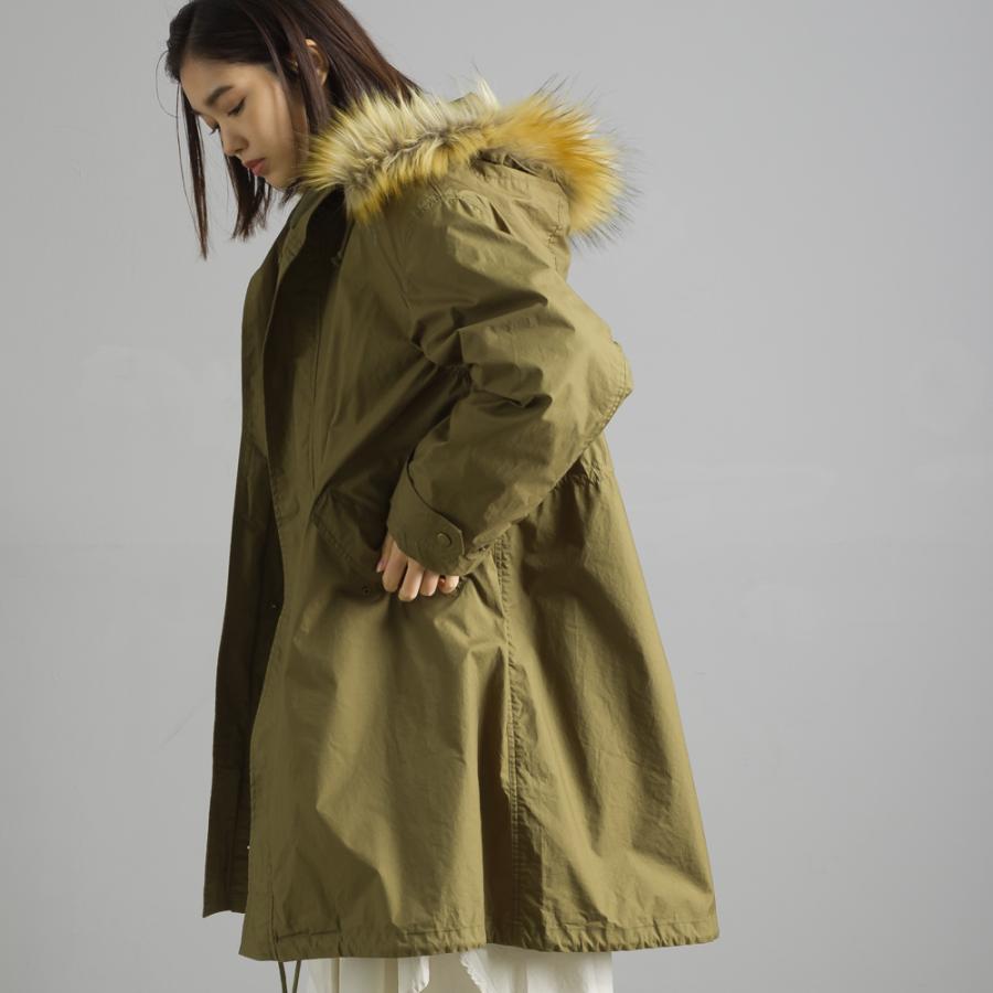 Omnes Paコーティング モッズコート レディース アウター ロング カジュアル 裏ボア フード ファー ライナー 取り外し可能 Haptic Paypayモール店 通販 Paypayモール