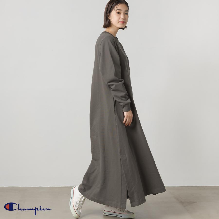 Champion ウィメンズ ワンピースドレス 21fw チャンピオン Cw U412 Onepiece Dress レディース ロゴ 長袖 ロング丈 マキシ丈 Haptic Paypayモール店 通販 Paypayモール