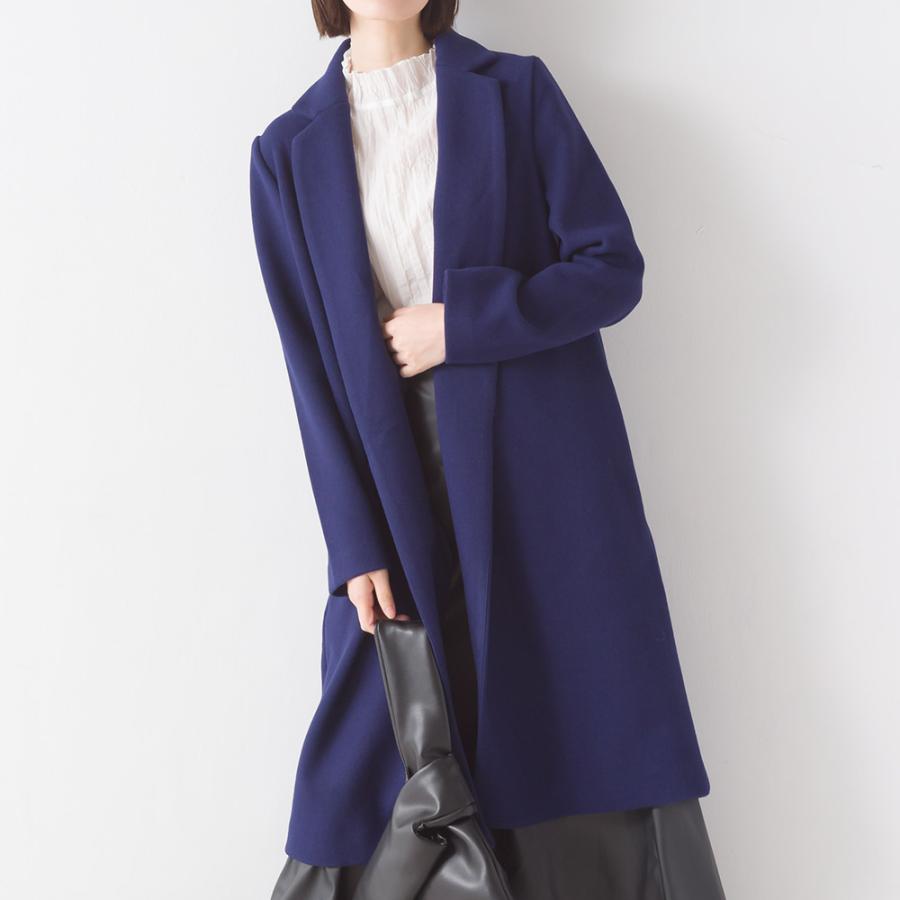 Omnes Another Edition ストレッチメルトンチェスターコート レディース カジュアル きれいめ フリーサイズ 防寒 シンプル Haptic 通販 Paypayモール